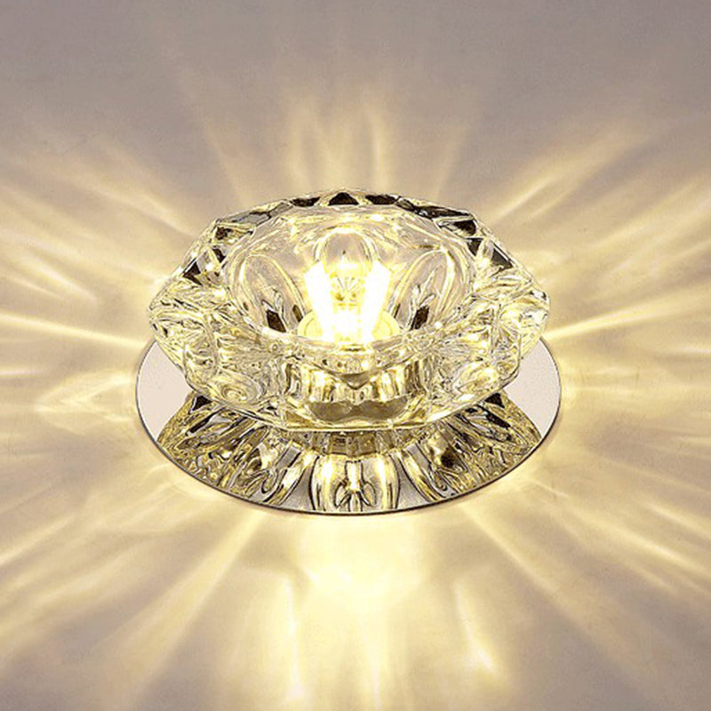 Blossom Shaped Crystal Flush Light Artistic Clear LED Flush Ceiling Light Fixture for Entryway Clearhalo 'Ceiling Lights' 'Close To Ceiling Lights' 'Close to ceiling' 'Flush mount' Lighting' 2107217