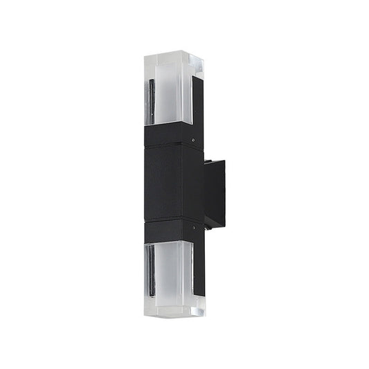 Geometrical Acrylic Wall Sconce Light Minimalist Black LED Wall Mount Lighting for Outdoor Clearhalo 'Wall Lamps & Sconces' 'Wall Lights' Lighting' 2107768