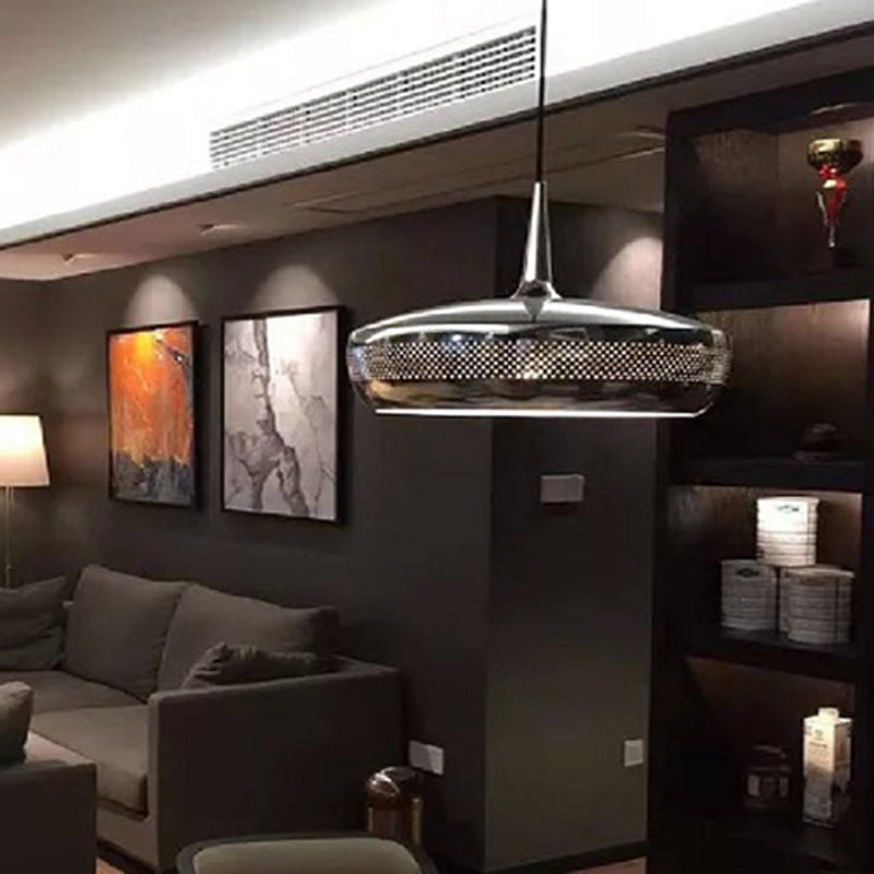 Round Shaped LED Pendant Light Postmodern Style Metallic Dining Room Suspension Light Fixture Clearhalo 'Ceiling Lights' 'Modern Pendants' 'Modern' 'Pendant Lights' 'Pendants' Lighting' 2121165