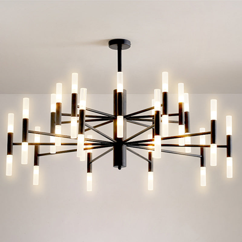 Radial Shaped Living Room Ceiling Lighting Metallic Postmodern LED Chandelier Light Fixture Clearhalo 'Ceiling Lights' 'Chandeliers' 'Modern Chandeliers' 'Modern' Lighting' 2121276
