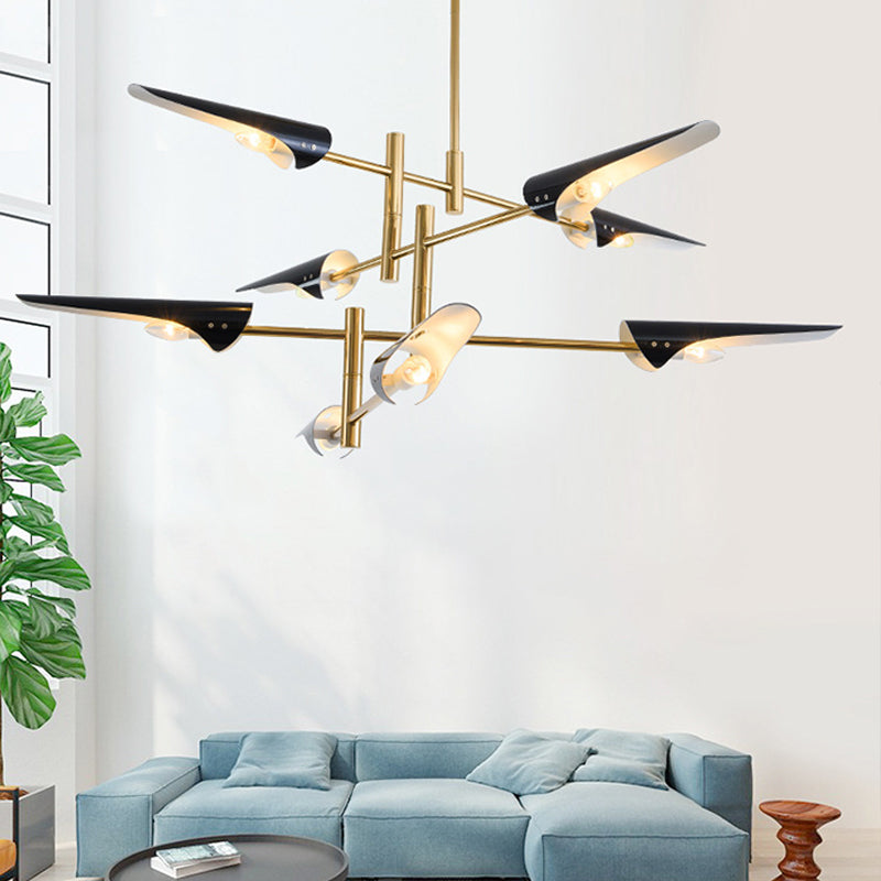 Metallic Burst Chandelier Light Post-Modern Pendant Lighting Fixture for Living Room Clearhalo 'Ceiling Lights' 'Chandeliers' 'Modern Chandeliers' 'Modern' Lighting' 2121376