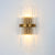Contemporary Pillar Wall Sconce Light Crystal 2 Heads Living Room Wall Mounted Lamp in Gold Gold A Clearhalo 'Modern wall lights' 'Modern' 'Wall Lamps & Sconces' 'Wall Lights' Lighting' 2136053