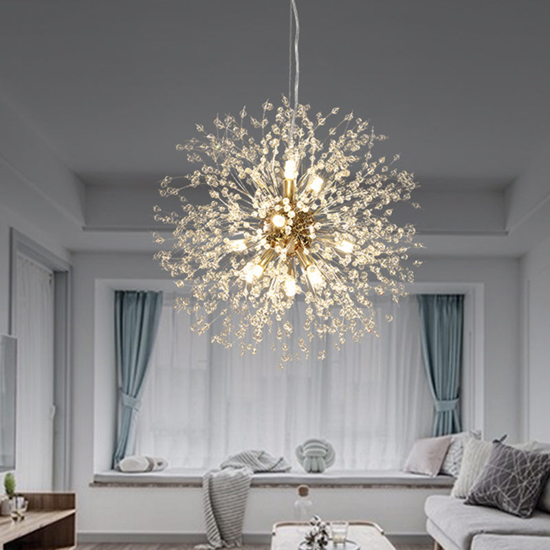 Crystal Orb Dandelion Ceiling Lighting Modern Chandelier Light Fixture for Living Room Clearhalo 'Ceiling Lights' 'Chandeliers' 'Modern Chandeliers' 'Modern' Lighting' 2136916