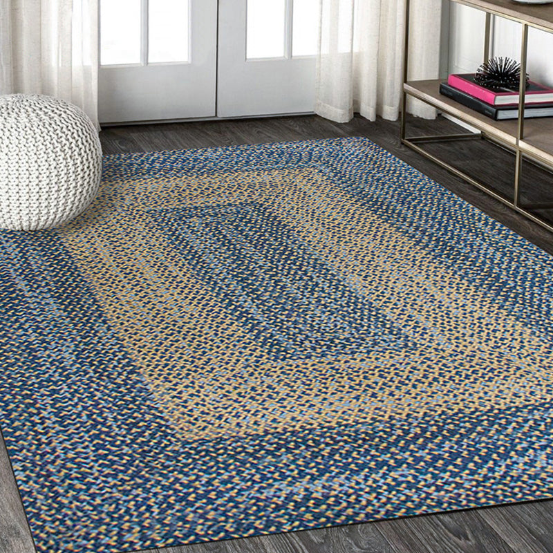 Decorative Farmhouse Rug Multicolor Concentric Geometric Rug Washable Stain Resistant Anti-Slip Backing Rug for Great Room Blue-White Clearhalo 'Area Rug' 'Rug' 2140765