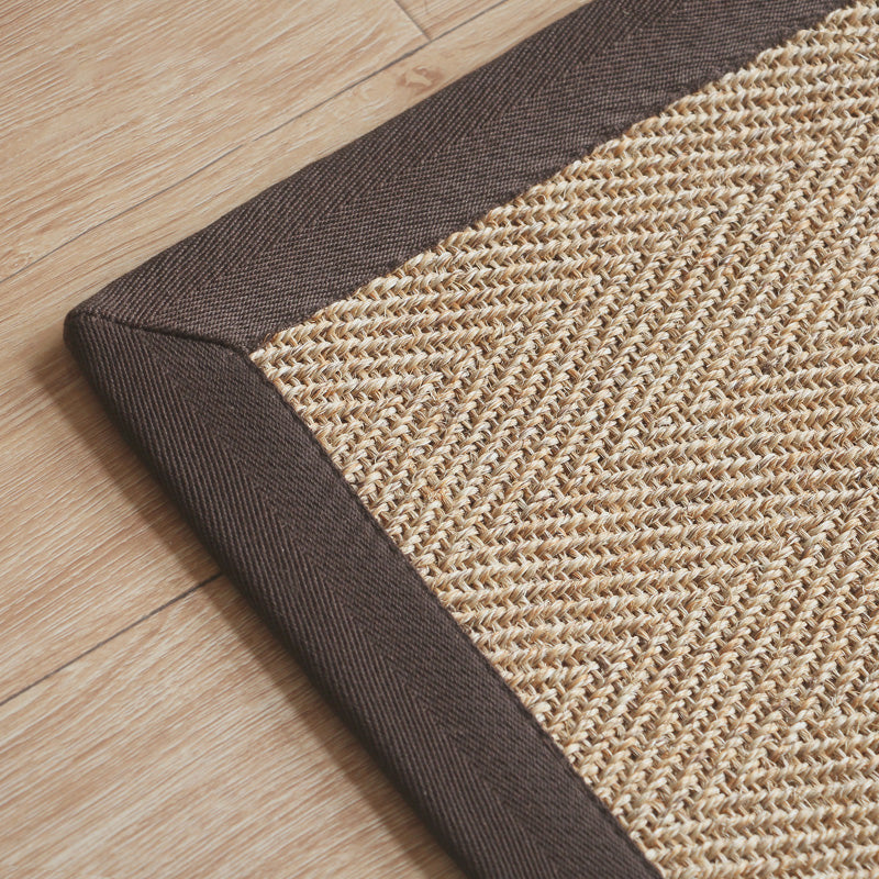 Multi Color Rustic Indoor Rug Sisal Woven Striped Pattern Carpet Machine Washable Stain Resistant Non-Slip Rug for Room Dark Coffee Clearhalo 'Area Rug' 'Rug' 2140828