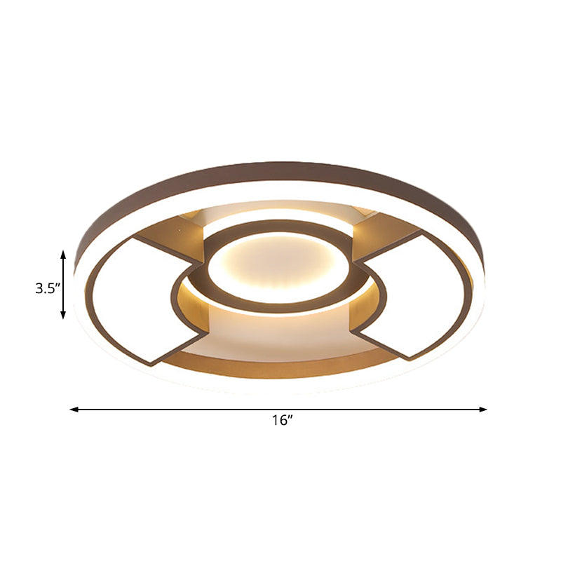 16"/19.5" Dia Contemporary Round Flush Mount Light Acrylic LED Bedroom Ceiling Light Fixture in Warm/White Light Clearhalo 'Ceiling Lights' 'Close To Ceiling Lights' 'Close to ceiling' 'Flush mount' Lighting' 215696