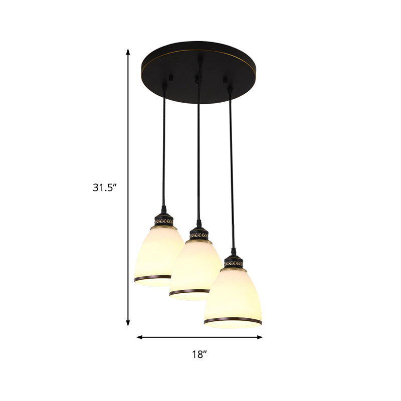 Lights Cluster Pendant Lighting Classic Tapered Shade Frosted