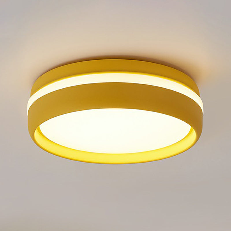 Round LED Flush Mount Minimalist Metallic Kindergarten Flushmount Ceiling Lighting Clearhalo 'Ceiling Lights' 'Close To Ceiling Lights' 'Close to ceiling' 'Flush mount' Lighting' 2162234
