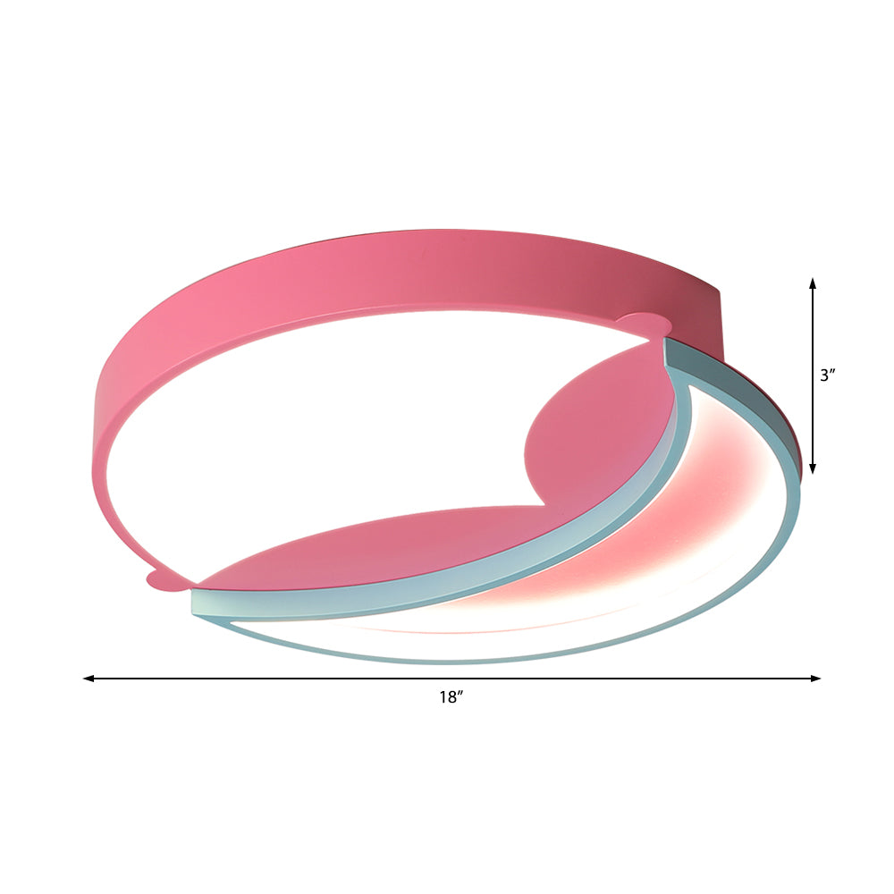 Silicone Round Flush Ceiling Light Cartoon Stylish LED Blue/Pink Ceiling Mounted Lamp for Bedroom, Warm/White Light Clearhalo 'Ceiling Lights' 'Close To Ceiling Lights' 'Close to ceiling' 'Flush mount' Lighting' 216310