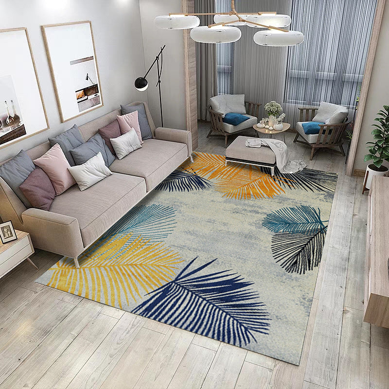 Retro Multicolor Abstract Rug Polypropylene Industrial Area Rug Stain Resistant Non-Slip Pet Friendly Carpet for Guest Room Yellow-Blue Clearhalo 'Area Rug' 'Rug' 2170755