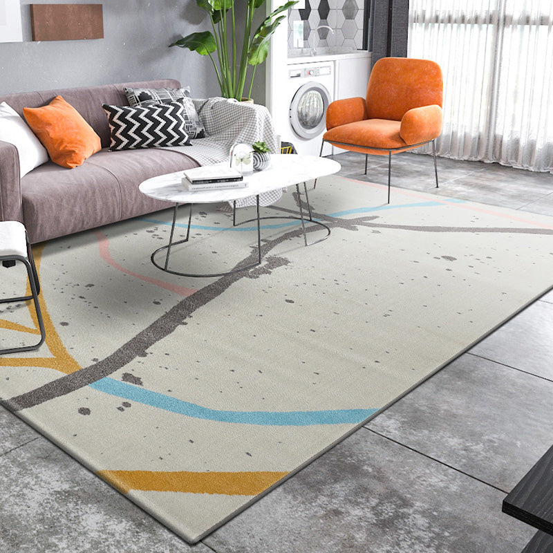 Industrial Expressionism Rug Multi Colored Synthetics Rug Non-Slip Backing Stain Resistant Machine Washable Area Carpet for Room Beige Clearhalo 'Area Rug' 'Rug' 2170811