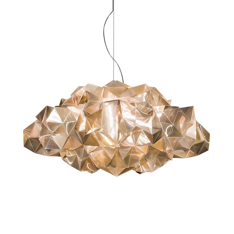 Gold/Clear Geometric Chandelier Light Fixture Modernism Acrylic 4 Lights Pendant Light Fixture Clearhalo 'Ceiling Lights' 'Chandeliers' 'Clear' 'Industrial' 'Modern Chandeliers' 'Modern' 'Tiffany' 'Traditional Chandeliers' Lighting' 217754