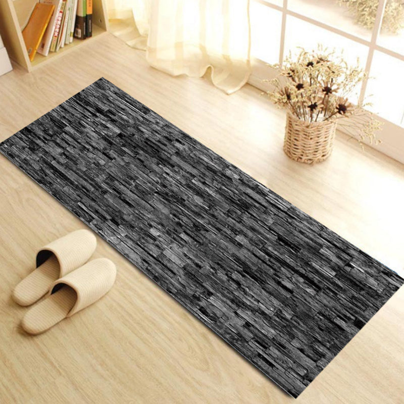 Contemporary Patterned Runner Rug Multi-Colored Synthetics Carpet Machine Washable Non-Slip Stain Resistant Rug for Door Dark Gray 1'4" x 3'11" Clearhalo 'Area Rug' 'Rug' 2183583