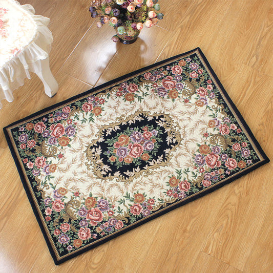 Classy Victoria Area Rug Multi-Color Flower Rug Pet Friendly Washable Anti-Slip Backing Carpet for Door Blue Clearhalo 'Area Rug' 'Rugs' 'Shabby Chic' Rug' 2184063