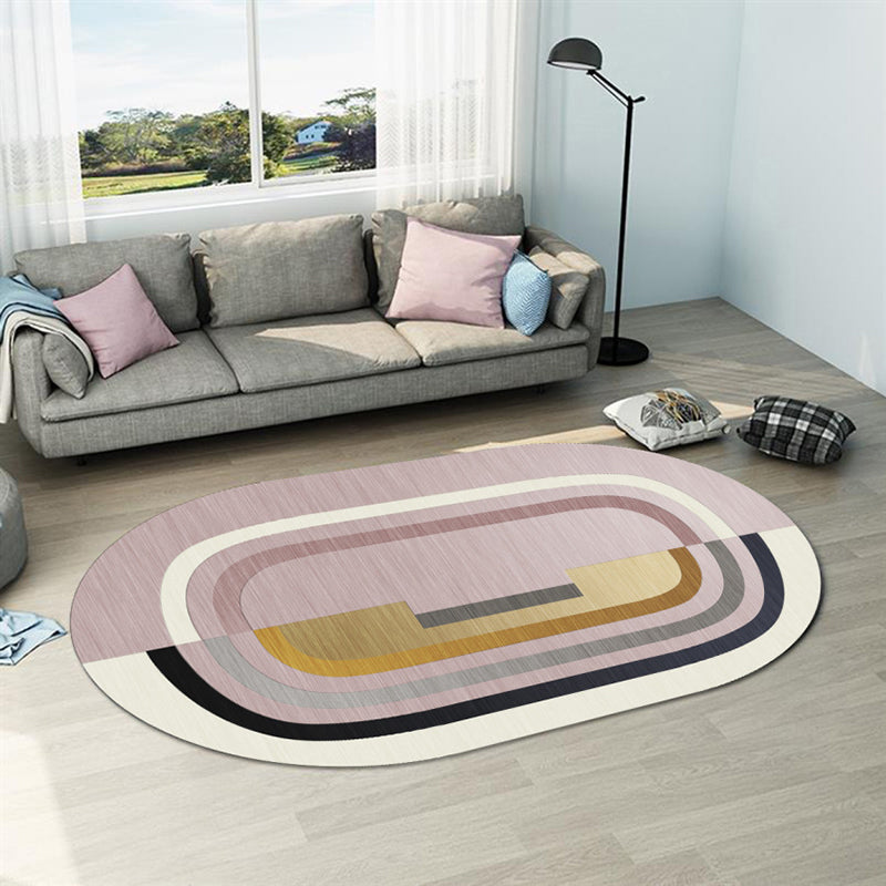 Postmodern Geometric Abstract Rug Multi Colored Polyester Rug Washable Anti-Slip Backing Pet Friendly Rug for Decoration Pink Clearhalo 'Area Rug' 'Modern' 'Rugs' Rug' 2184395