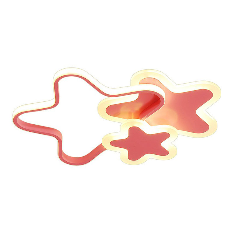 Acrylic Star LED Flush Mount Lighting Nordic Style Kids Bedroom Flush Mount Ceiling Light Clearhalo 'Ceiling Lights' 'Close To Ceiling Lights' 'Close to ceiling' 'Flush mount' Lighting' 2186991