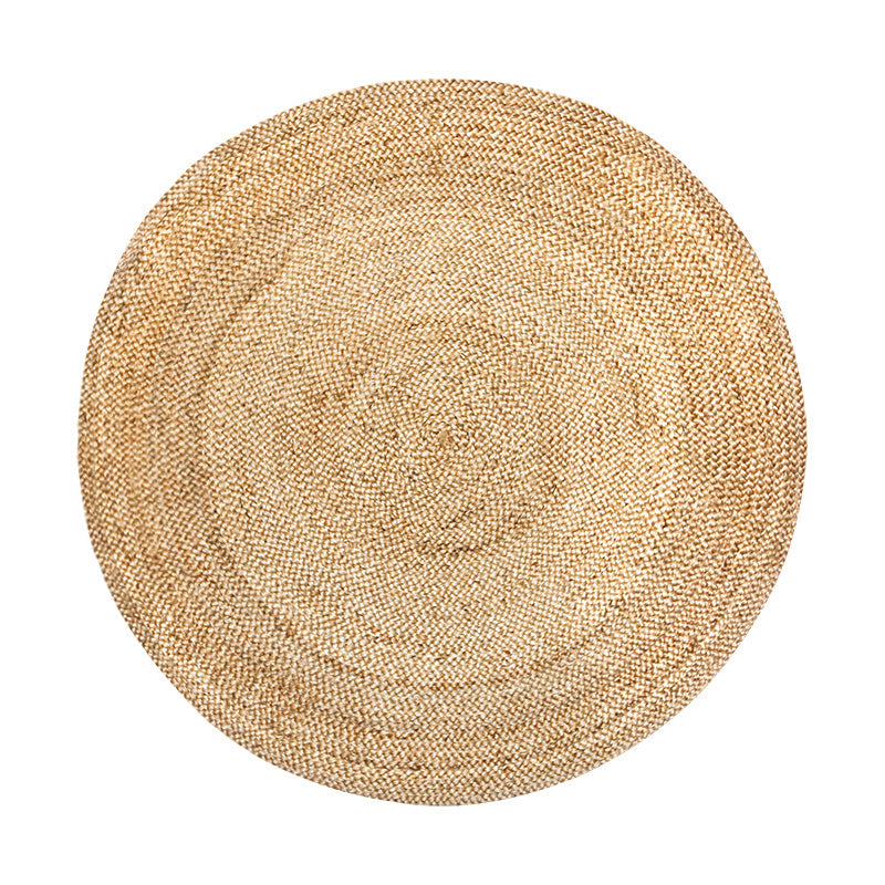 Primitive Beige Plain Rug Jute Fiber Rustic Rug Pet Friendly Stain Resistant Anti-Slip Backing Rug for Great Room Clearhalo 'Area Rug' 'Rug' 2198954