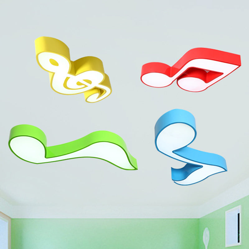 Music Note Kindergarten Flush Ceiling Light Acrylic Cartoon LED Flush Mount Lighting Fixture Clearhalo 'Ceiling Lights' 'Close To Ceiling Lights' 'Close to ceiling' 'Flush mount' Lighting' 2204320