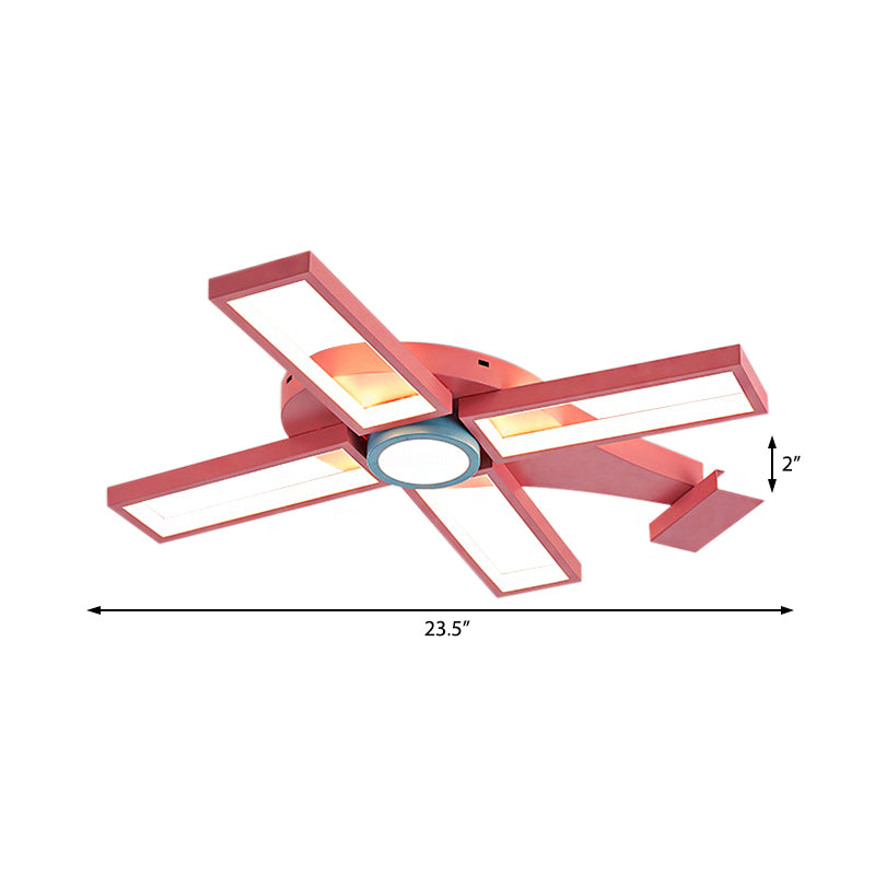 Blue/Pink Helicopter Shaped Flush Ceiling Light Kids LED Metal and Silicone Ceiling Flush Mount for Bedroom, Warm/White Light Clearhalo 'Ceiling Lights' 'Close To Ceiling Lights' 'Close to ceiling' 'Flush mount' Lighting' 220433