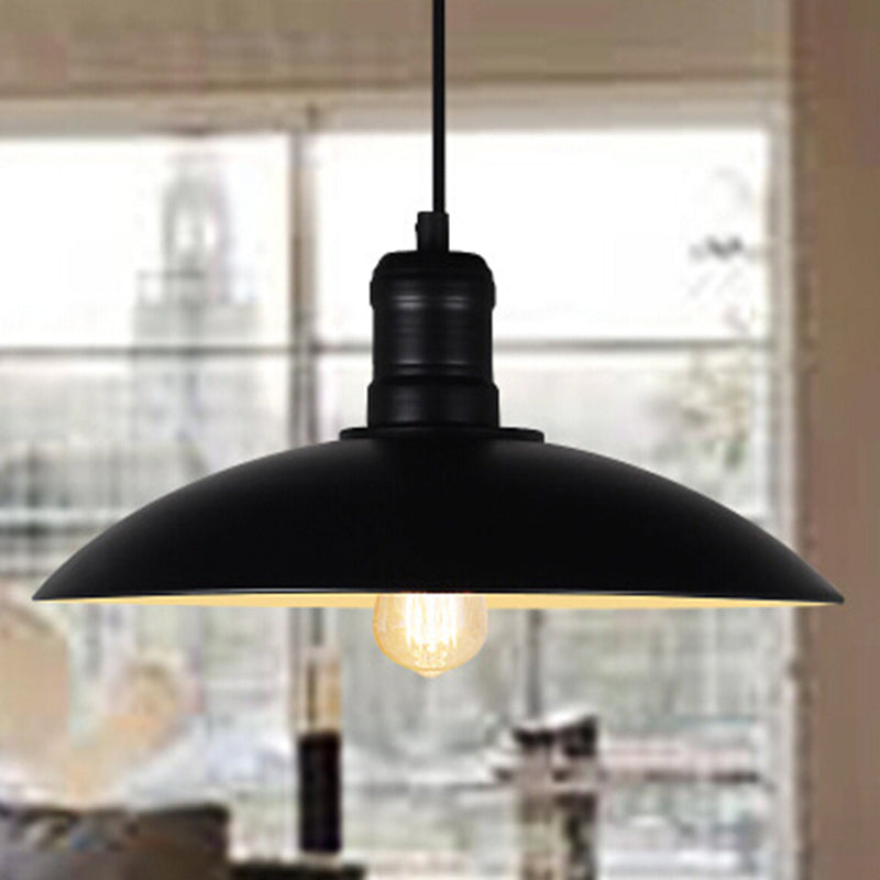 Metallic Pot Cover Suspension Lighting Retro Style 1 Head Restaurant Pendant Ceiling Light Clearhalo 'Art Deco Pendants' 'Black' 'Cast Iron' 'Ceiling Lights' 'Ceramic' 'Crystal' 'Industrial' 'Metal' 'Pendant Lights' 'Rustic Pendants' 'Tiffany' Lighting' 2204497_e7fa39d1-9780-41ed-a2b7-53e8f2a71c1e