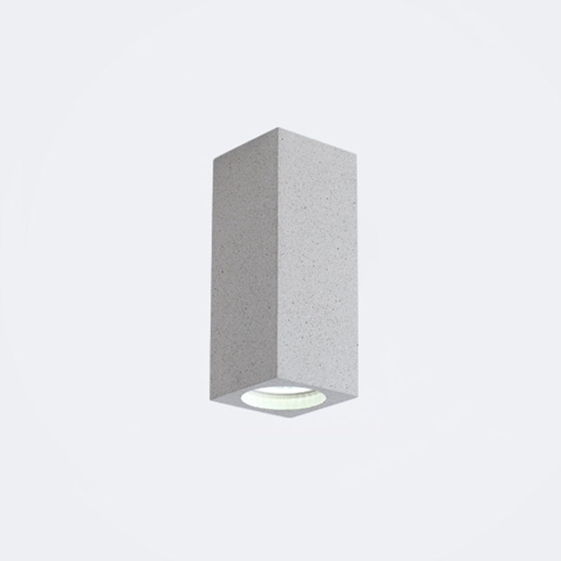 Simplicity Rectangular LED Flush Mount Lighting Cement Bedroom Flush Mount Ceiling Light Light Gray 6" Clearhalo 'Ceiling Lights' 'Close To Ceiling Lights' 'Close to ceiling' 'Flush mount' Lighting' 2205658