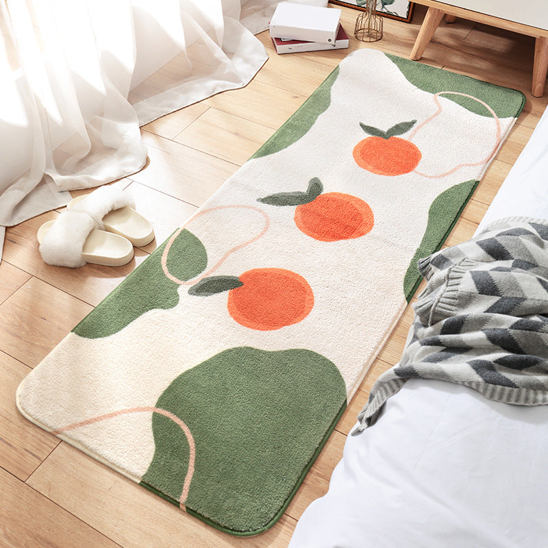Casual Living Room Rug Multi-Colored Cartoon Plant Printed Rug Synthetics Pet Friendly Non-Slip Carpet Orange Clearhalo 'Area Rug' 'Rug' 2208099