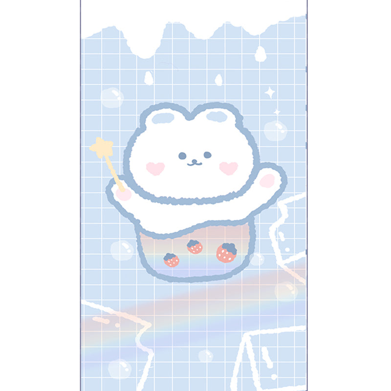 Relaxing Cartoon Bear Print Rug Multi Color Cotton Blend Rug Machine Washable Pet Friendly Carpet for Kids Bedroom Blue-White Clearhalo 'Area Rug' 'Rug' 2208217