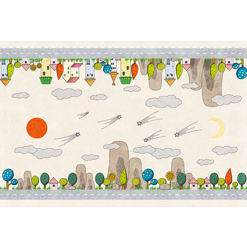 Casual Cartoon Patterned Rug Multi Colored Cotton Blend Rug Anti-Slip Backing Easy Care Carpet for Bedroom Beige Design 3 Clearhalo 'Area Rug' 'Rug' 2208253