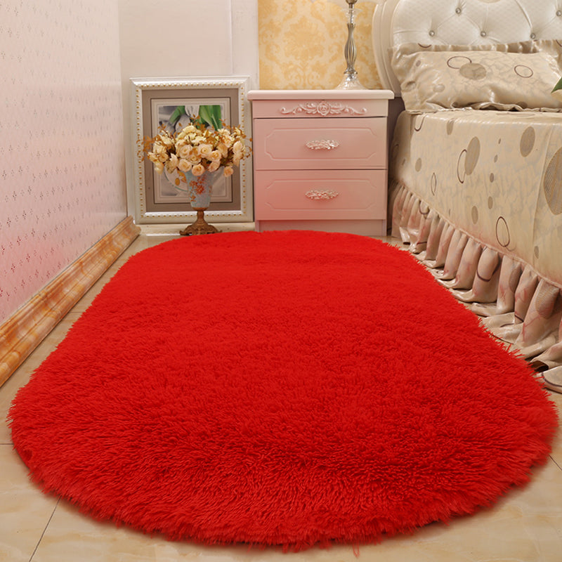 Multi-Color Living Room Rug Nordic Plain Area Carpet Faux Wool Non-Slip Backing Easy Care Rug Red Clearhalo 'Area Rug' 'Casual' 'Rugs' Rug' 2208336