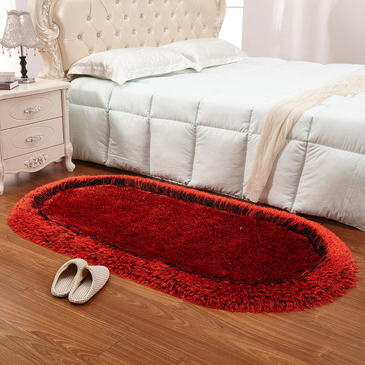 Relaxing Solid Color Rug Multi Color Fluffy Indoor Rug Pet Friendly Washable Carpet for Bedroom Black-Red Clearhalo 'Area Rug' 'Casual' 'Rugs' Rug' 2208347
