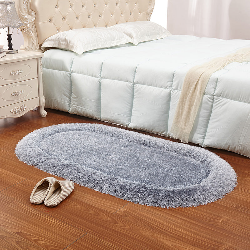 Relaxing Solid Color Rug Multi Color Fluffy Indoor Rug Pet Friendly Washable Carpet for Bedroom Silver Gray Clearhalo 'Area Rug' 'Casual' 'Rugs' Rug' 2208348