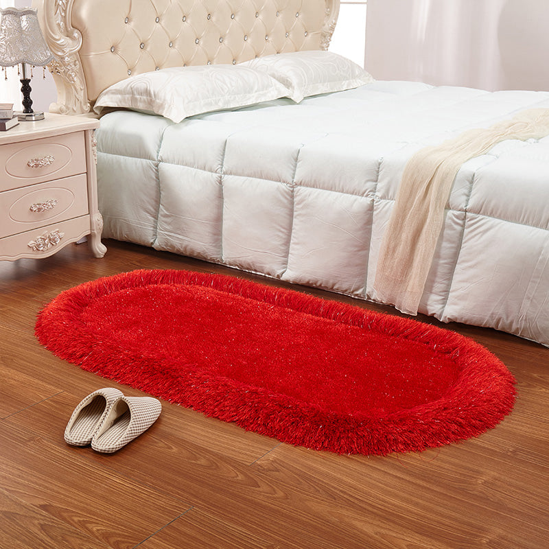 Relaxing Solid Color Rug Multi Color Fluffy Indoor Rug Pet Friendly Washable Carpet for Bedroom Rose Red Clearhalo 'Area Rug' 'Casual' 'Rugs' Rug' 2208350