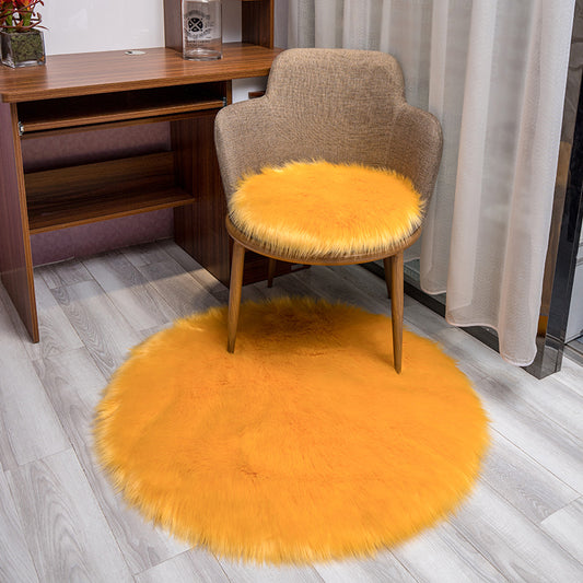 Contemporary Room Decoration Rug Multi Color Plain Carpet Faux Fur Anti-Slip Backing Pet Friendly Rug Camel Clearhalo 'Area Rug' 'Casual' 'Rugs' Rug' 2208353