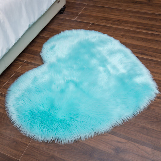 Multi-Color Casual Rug Faux Wool Solid Color Area Carpet Non-Slip Backing Easy Care Rug for Decoration Sky Blue Clearhalo 'Area Rug' 'Casual' 'Rugs' Rug' 2208373