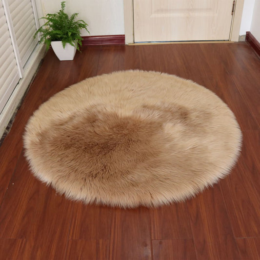 Multi-Color Casual Rug Faux Wool Solid Color Area Carpet Non-Slip Backing Easy Care Rug for Decoration Light Brown Clearhalo 'Area Rug' 'Casual' 'Rugs' Rug' 2208374