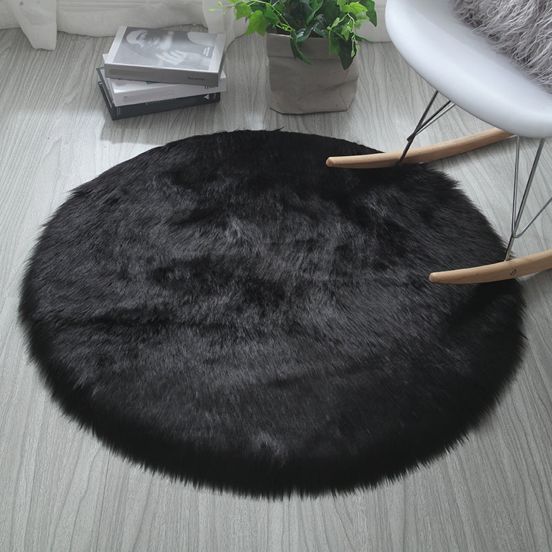 Simple Living Room Rug Multi-Colored Plain Carpet Shag Washable Pet Friendly Indoor Rug Black Clearhalo 'Area Rug' 'Casual' 'Rugs' Rug' 2208387