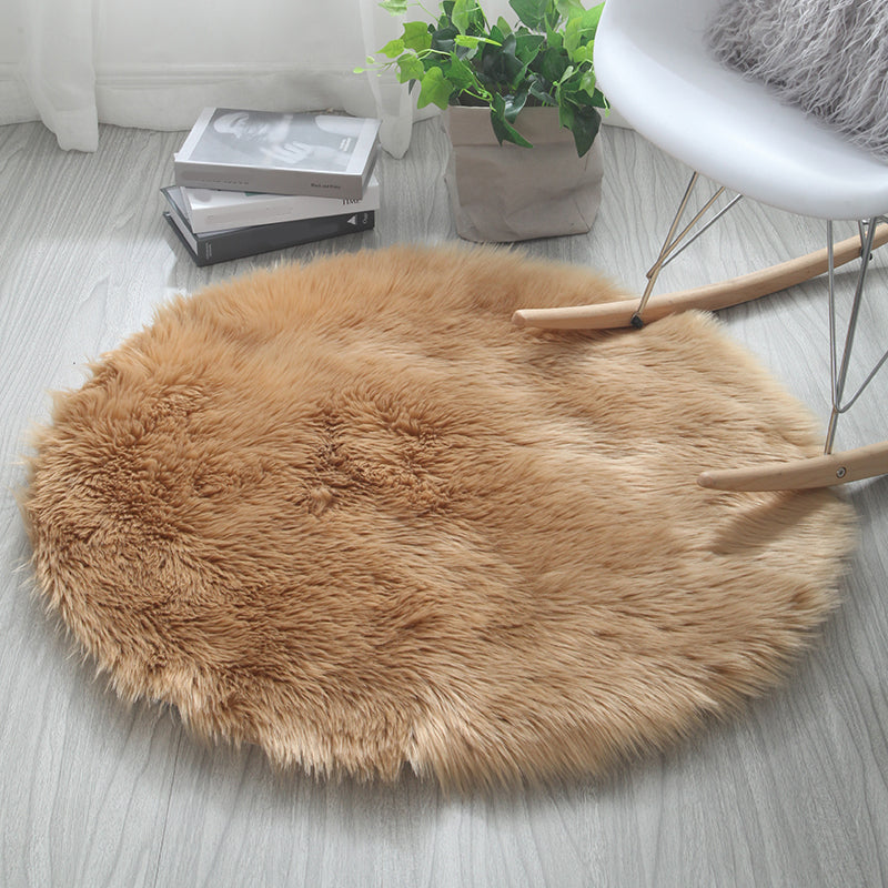 Simple Living Room Rug Multi-Colored Plain Carpet Shag Washable Pet Friendly Indoor Rug Camel Clearhalo 'Area Rug' 'Casual' 'Rugs' Rug' 2208390