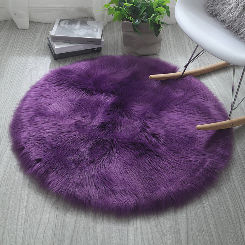 Simple Living Room Rug Multi-Colored Plain Carpet Shag Washable Pet Friendly Indoor Rug Purple Clearhalo 'Area Rug' 'Casual' 'Rugs' Rug' 2208392