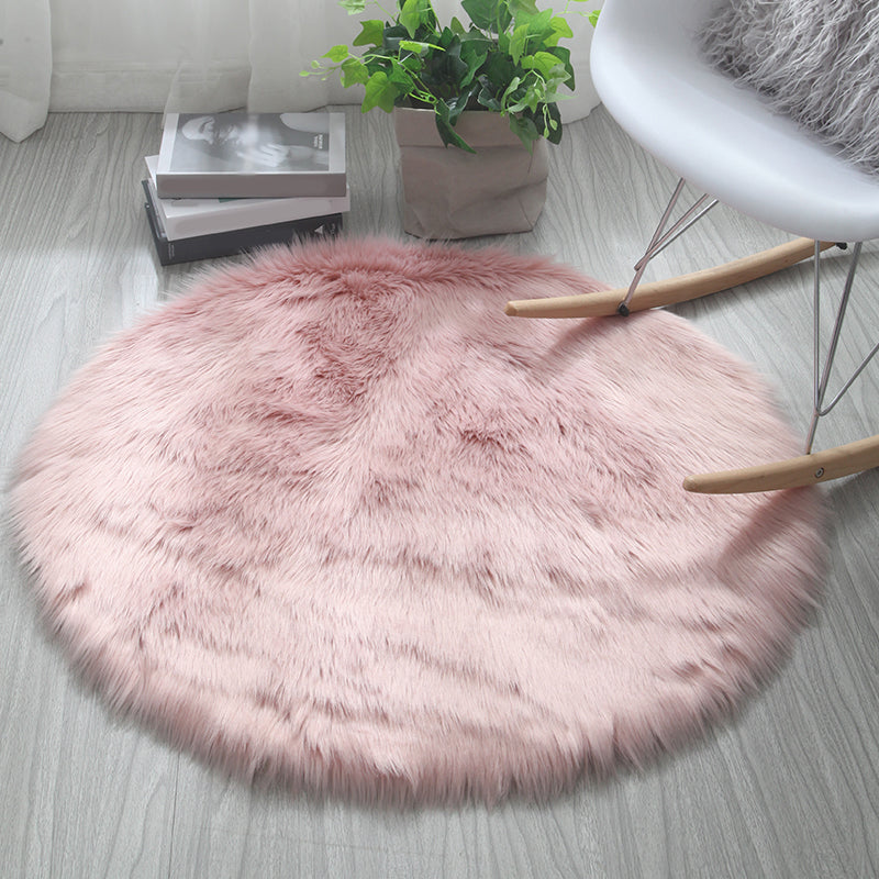 Simple Living Room Rug Multi-Colored Plain Carpet Shag Washable Pet Friendly Indoor Rug Pink Clearhalo 'Area Rug' 'Casual' 'Rugs' Rug' 2208396