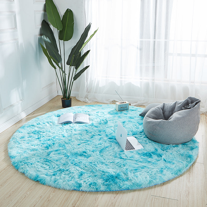 Comfort Bedroom Rug Multi Colored Tie Dye Print Carpet Fluffy Anti-Slip Backing Area Rug Sky Blue Clearhalo 'Area Rug' 'Casual' 'Rugs' Rug' 2208405