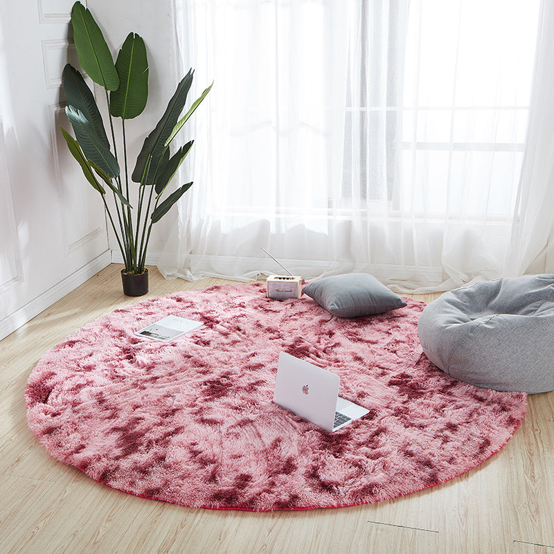 Comfort Bedroom Rug Multi Colored Tie Dye Print Carpet Fluffy Anti-Slip Backing Area Rug Rose Red Clearhalo 'Area Rug' 'Casual' 'Rugs' Rug' 2208408