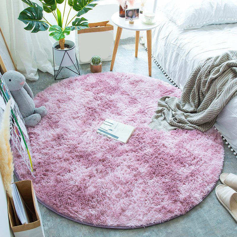 Multi-Color Tie Dye Pattern Rug Faux Fur Relaxing Area Carpet Pet Friendly Non-Slip Rug for Bedroom Purple-Pink Clearhalo 'Area Rug' 'Casual' 'Rugs' Rug' 2208425