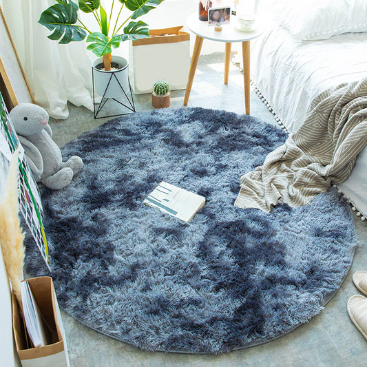 Multi-Color Tie Dye Pattern Rug Faux Fur Relaxing Area Carpet Pet Friendly Non-Slip Rug for Bedroom Dark Blue-Gray Clearhalo 'Area Rug' 'Casual' 'Rugs' Rug' 2208430