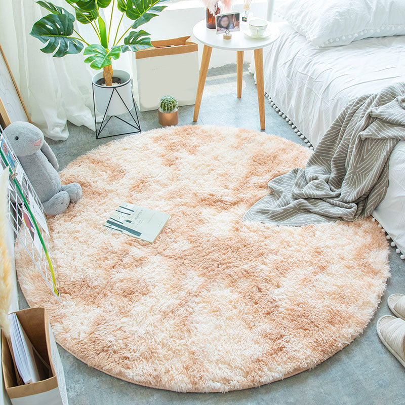Multi-Color Tie Dye Pattern Rug Faux Fur Relaxing Area Carpet Pet Friendly Non-Slip Rug for Bedroom Camel Clearhalo 'Area Rug' 'Casual' 'Rugs' Rug' 2208434