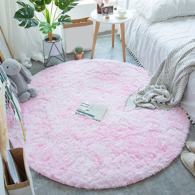 Multi-Color Tie Dye Pattern Rug Faux Fur Relaxing Area Carpet Pet Friendly Non-Slip Rug for Bedroom Pink Clearhalo 'Area Rug' 'Casual' 'Rugs' Rug' 2208436