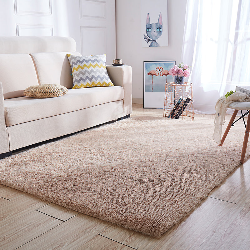 Multi Colored Stripe Print Rug Faux Wool Relaxing Area Rug Non-Slip Pet Friendly Carpet for Decoration Light Camel Clearhalo 'Area Rug' 'Casual' 'Rugs' Rug' 2208941