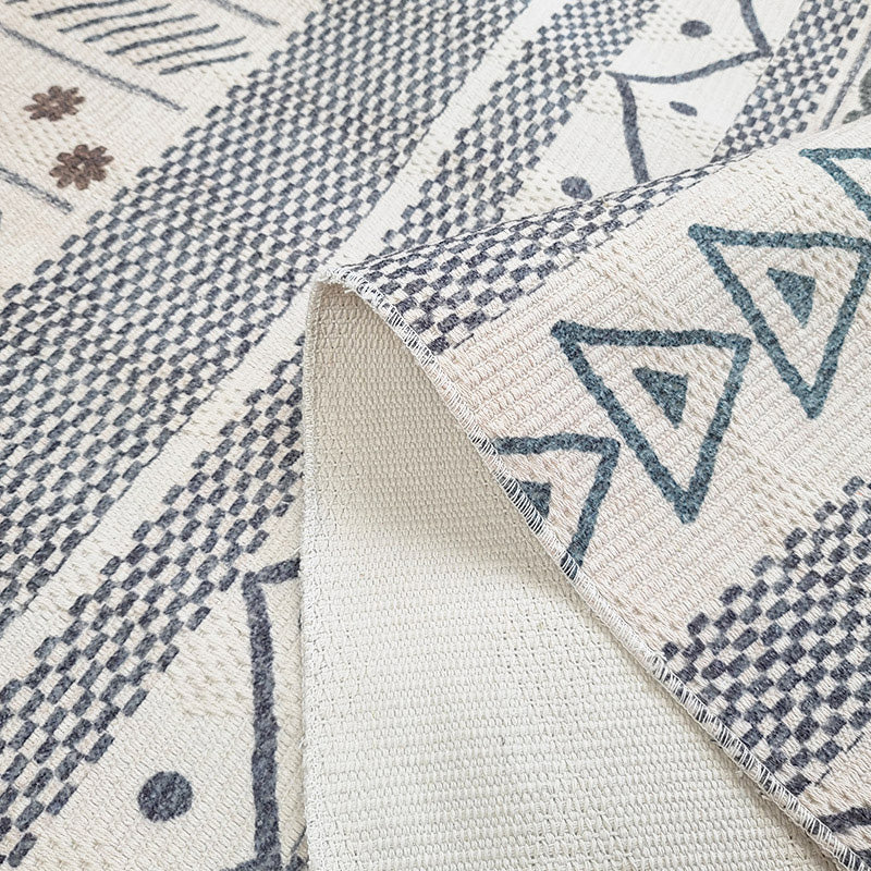 Multi-Colored Living Room Rug Moroccan Geometric Print Carpet Cotton Blend Machine Washable Braided Area Rug Clearhalo 'Area Rug' 'Moroccan' 'Rugs' Rug' 2209617