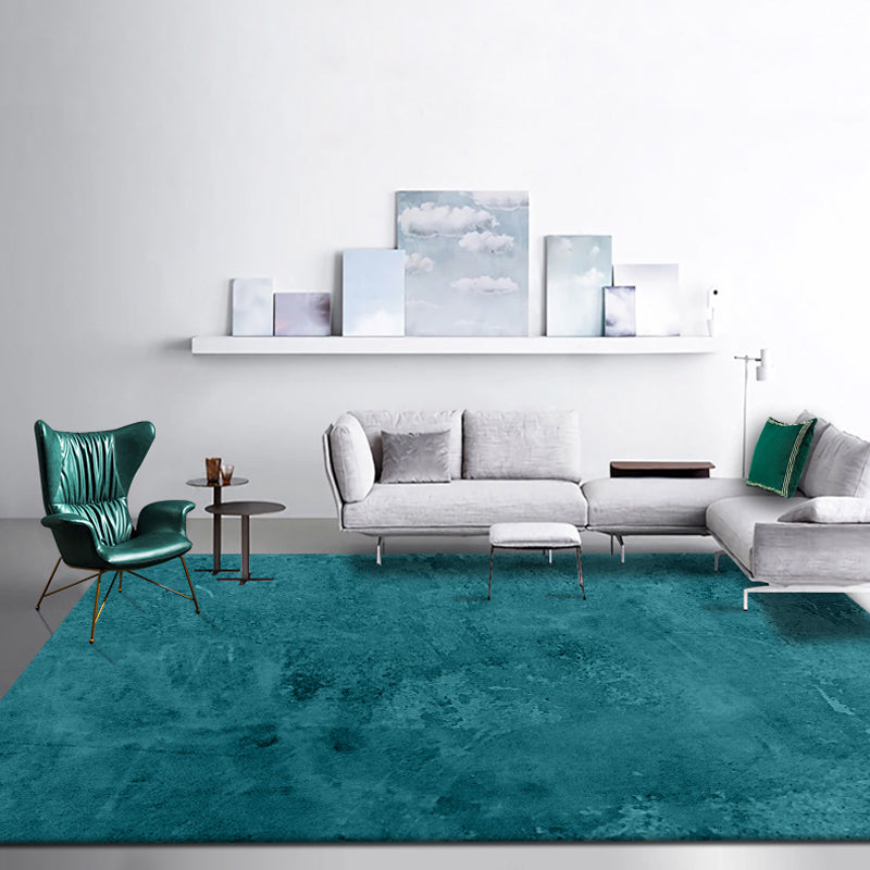 Casual Living Room Rug Multi Color Solid Color Area Rug Cotton Blend Pet Friendly Machine Washable Carpet Blue-Green Clearhalo 'Area Rug' 'Rug' 2213814