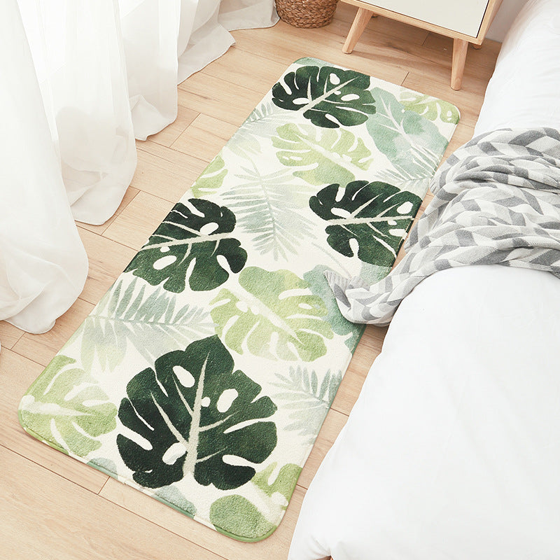 Multi-Colored Plant Pattern Rug Lamb Wool Casual Indoor Rug Non-Slip Pet Friendly Washable Carpet for Childrens Bedroom Green Clearhalo 'Area Rug' 'Rug' 2213975