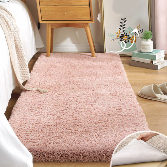 Casual Plain Rug Multi Colored Blended Area Carpet Anti-Slip Backing Machine Washable Indoor Rug for Room Pink Clearhalo 'Area Rug' 'Casual' 'Rugs' Rug' 2214619